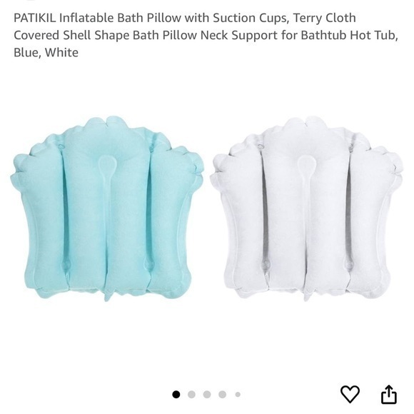 Inflatable Bath Pillow Set - Blue and White - Picture 1 of 2